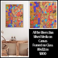 all the rivers dan mixed media on canvas framed no class